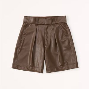 NWT Abercrombie 6 Inch Vegan Leather Tailored Shorts